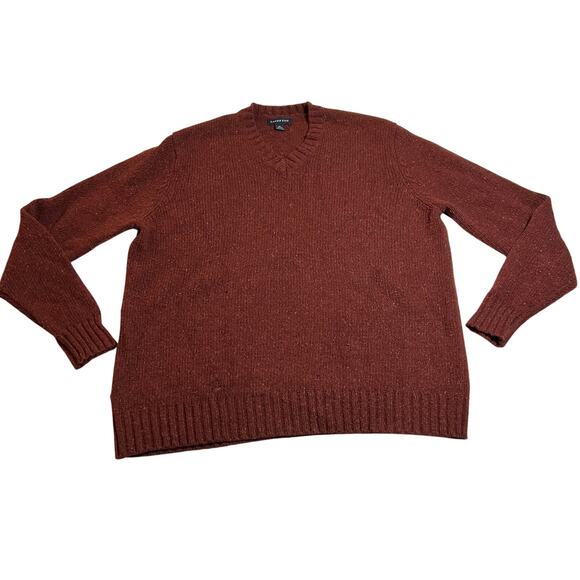 Lands' End Men's V-Neck Lambswool Nylon Blend Pullover Knit Sweater Size X-Large - Picture 1 of 7